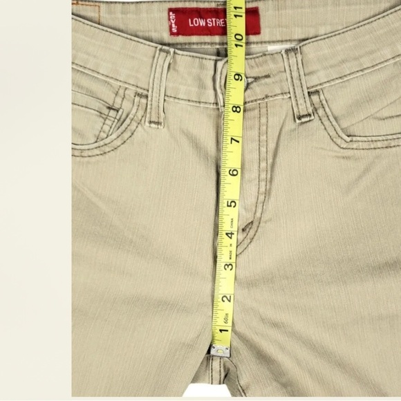 Levis 519 Jeans Womens Juniors Size 9 Long Stretch Low Flare Tan Denim - Picture 3 of 5